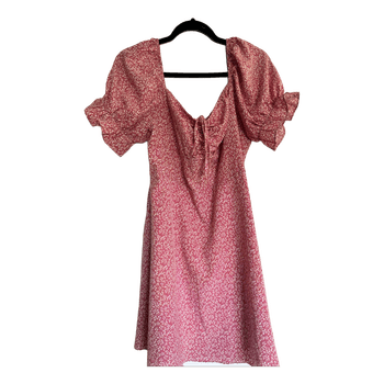 Pink floral print dress