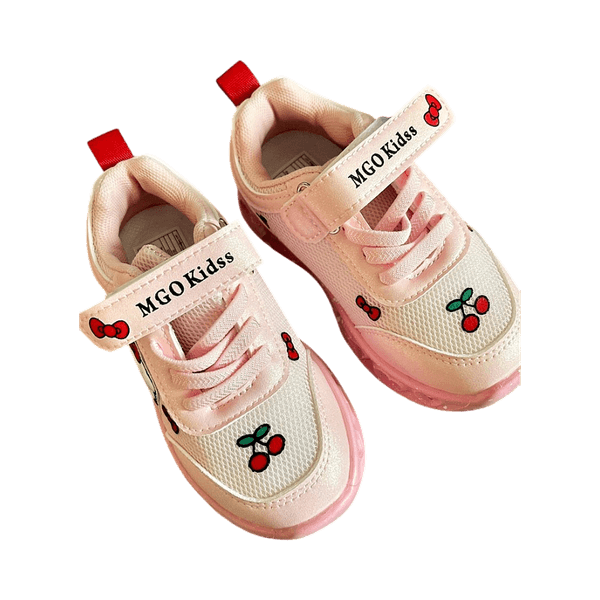 Pink kids sneakers with cherries