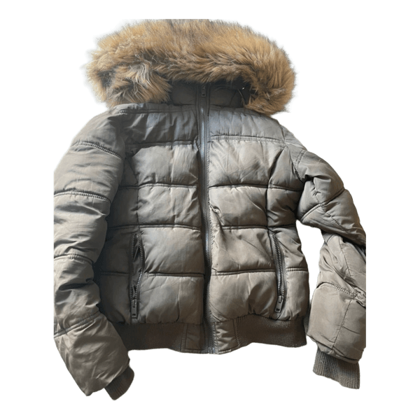Real vintage jacket fall winter retro grunge slim fit faux fur lined trashy