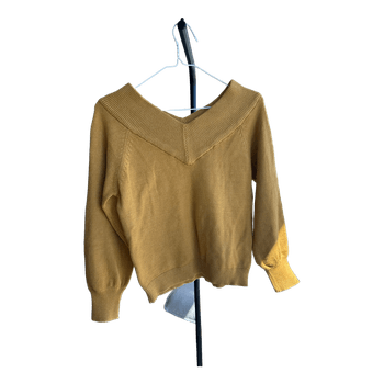 Mustard V-neck knitted sweater