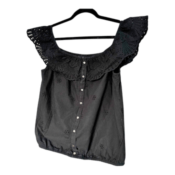Black eyelet blouse