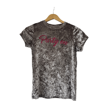 Grey velvet party t-shirt