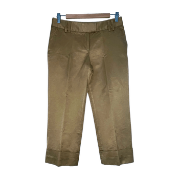 Massimo Dutti Dark Gold Cropped Trousers, Size 28”