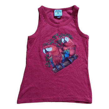 red parrot tank top