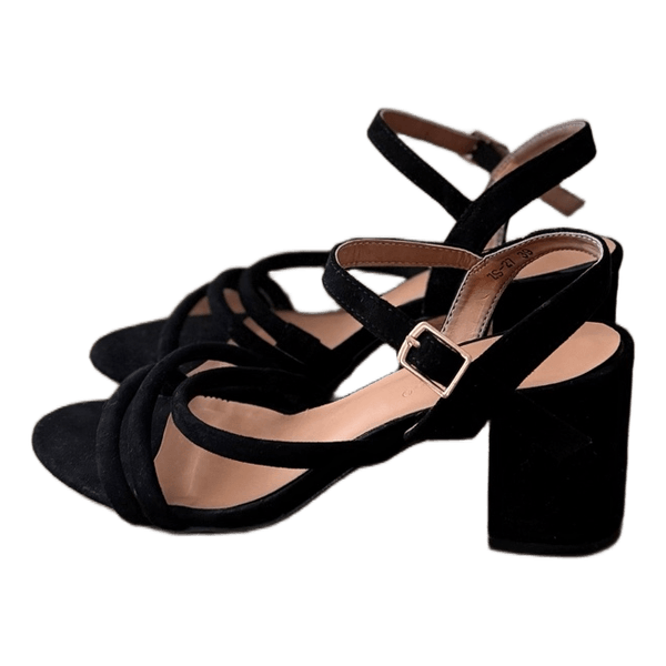 Sort hæl sandal
