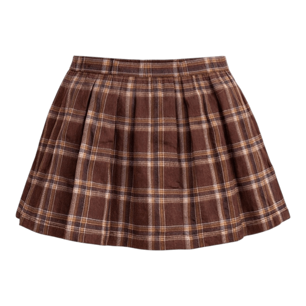 Brown plaid mini skirt