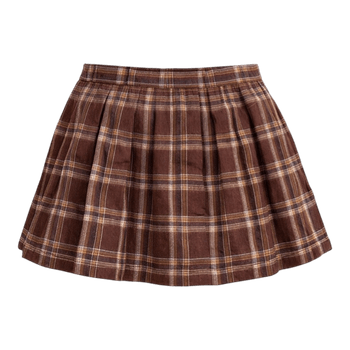 Brown plaid mini skirt