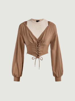 Lace up front sweatshirt