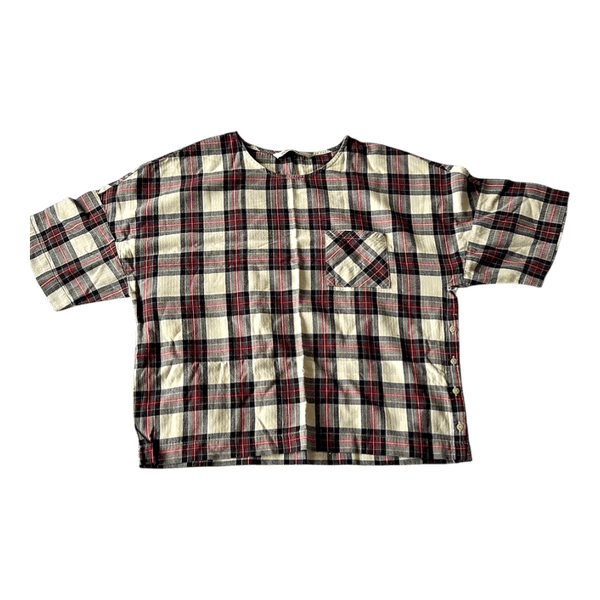 Zara plaid short-sleeved top