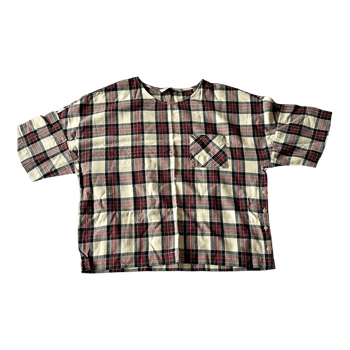 Zara plaid short-sleeved top