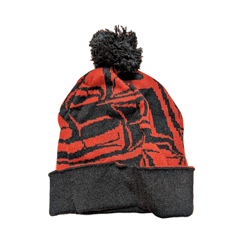 Eagle Crest Knit Beanie with Pom-Pom