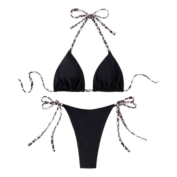 Black leopard print bikini