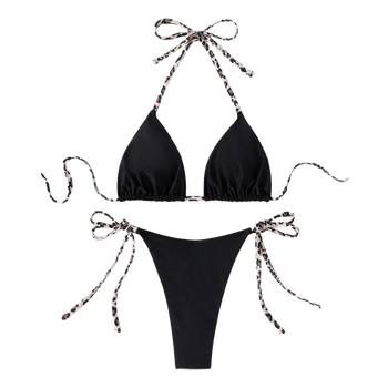 Black leopard print bikini