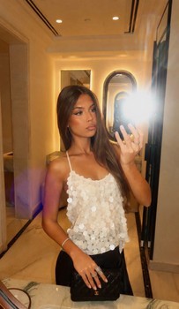 White sequin camisole top