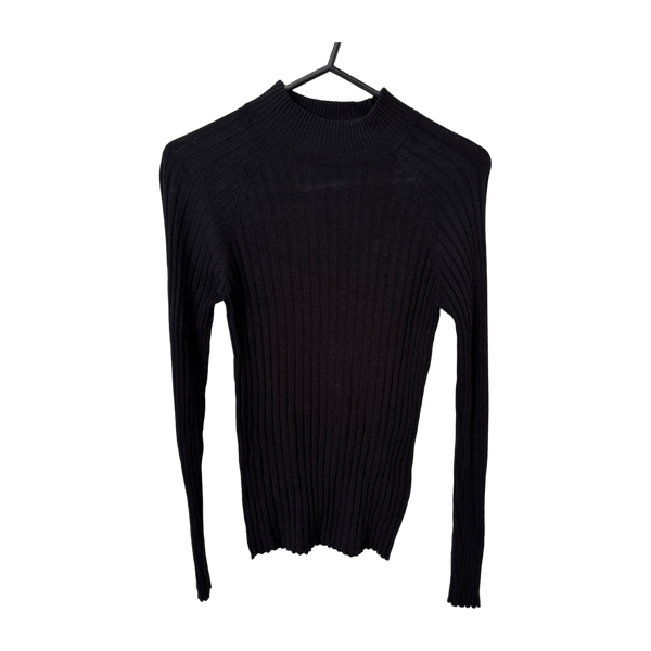 Black ribbed knit sweater