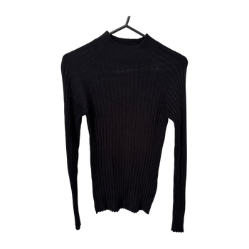 Black ribbed knit sweater