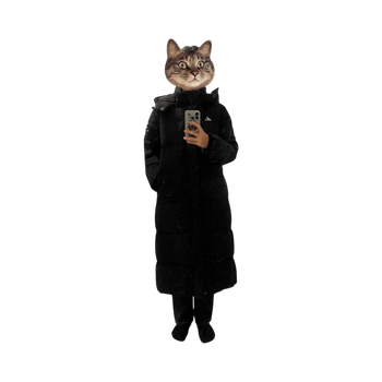 Black long puffer down coat