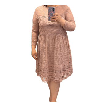 Dusty pink lace dress