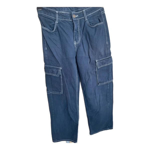 Dark blue denim cargo pants