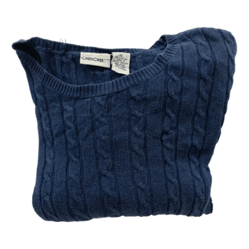 Blue cable knit sweater