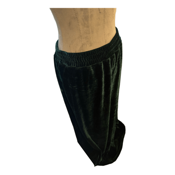 Green velvet skirt
