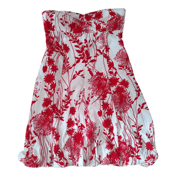 Red and white floral dress y2k