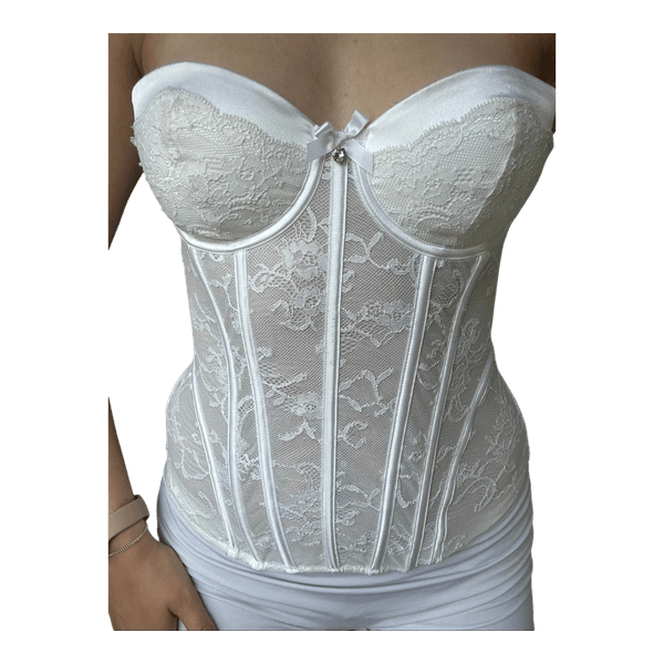 Victoria’s Secret white lace corset
