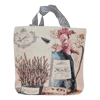 Floral tapestry tote bag
