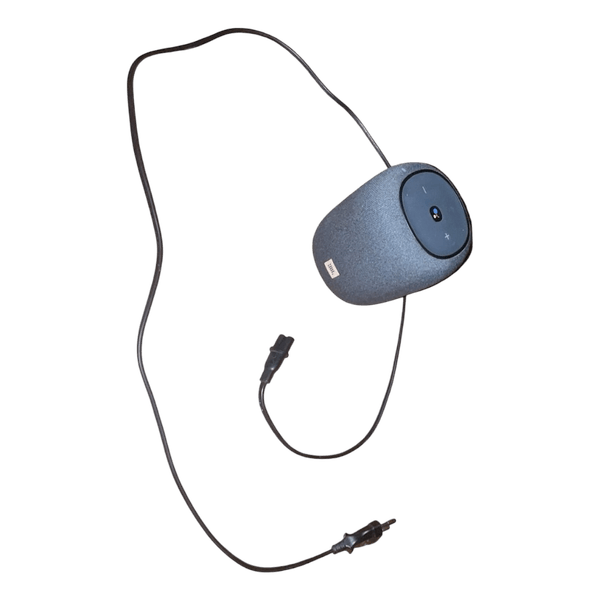 grey JBL Link Music, a smart speaker with Google Assistant built-in