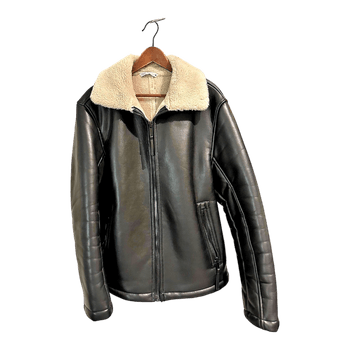 Zara black shearling jacket