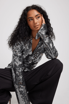 Long Sleeve Sequin Shirt