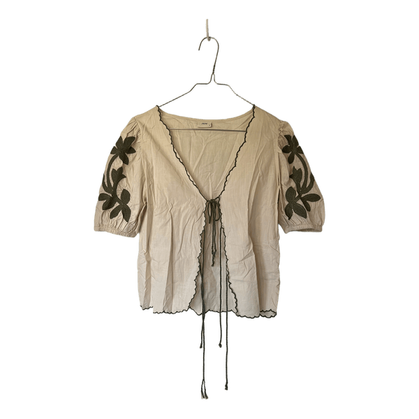 Beige broderet top