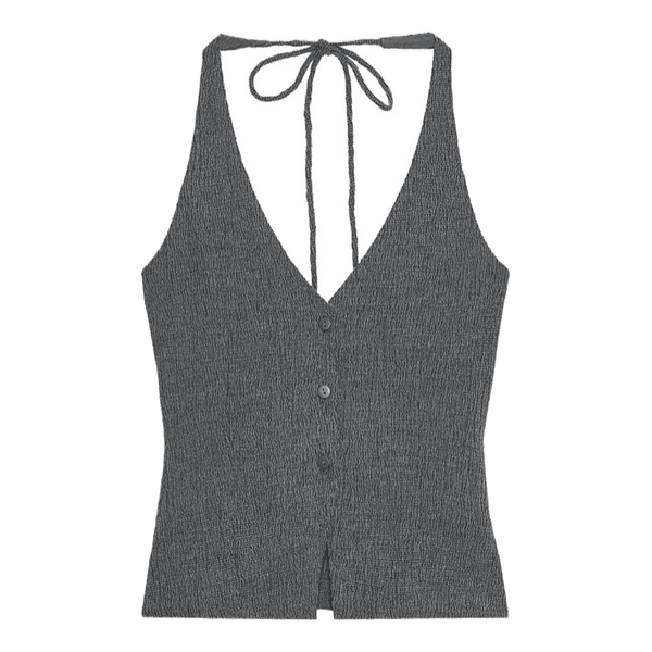 Grå halterneck top