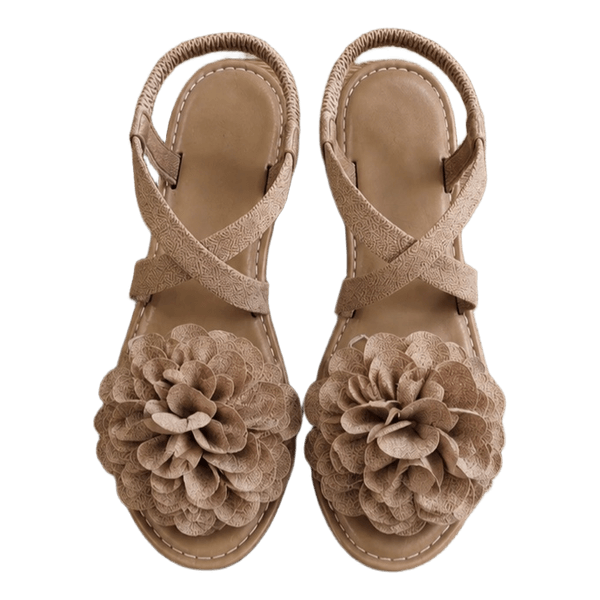 Beige flower sandals