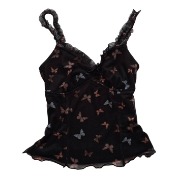 Butterfly print mesh camisole