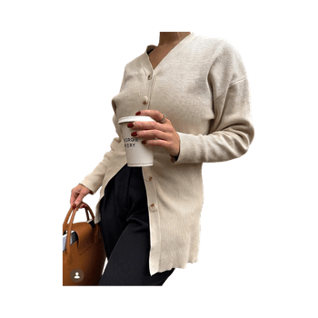 Waist knitted cardigan