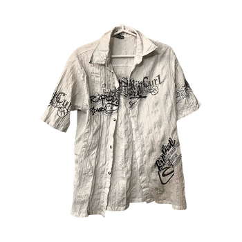 White button-up short sleeve shirt