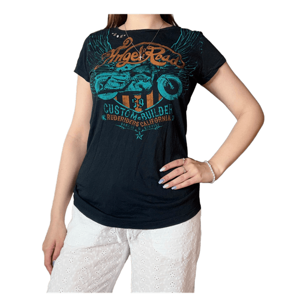 Black motorcycle graphic t-shirt