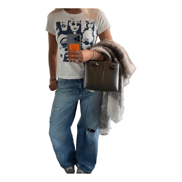 Hvid t-shirt med grafisk print