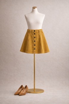Mustard corduroy mini skirt