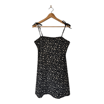 Black floral mini dress