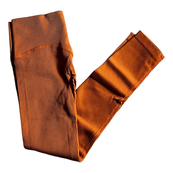 Oranssit ribatut leggingsit