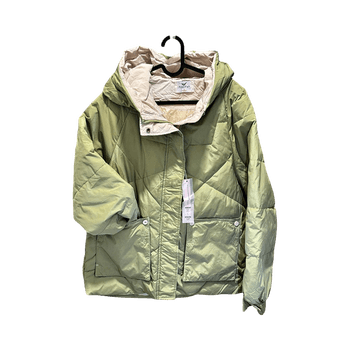 Pastel Green Puffer Jacket with Hood – Lightweight & Warm