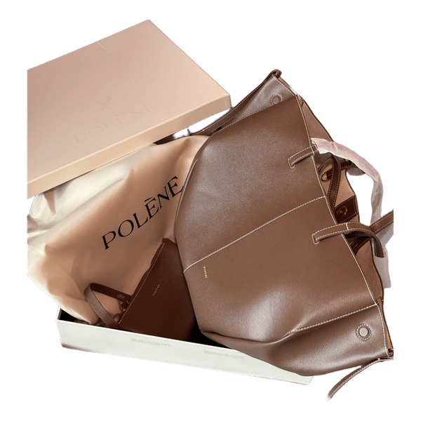 Polène Cyme brown tote