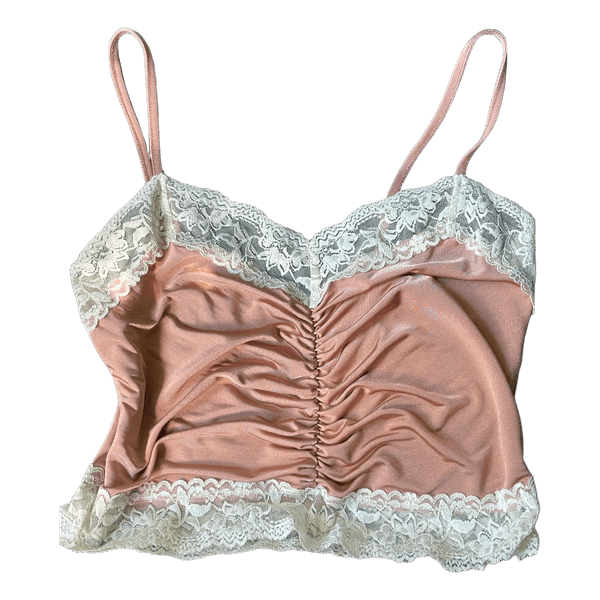Pink lace camisole top