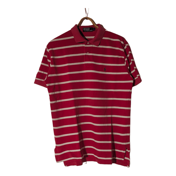 👕 Polo Ralph Lauren Striped Polo Shirt – Red/White (Size L)