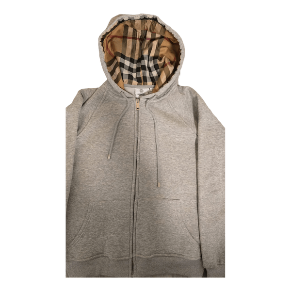 Grå Burberry hoodie med lynlås