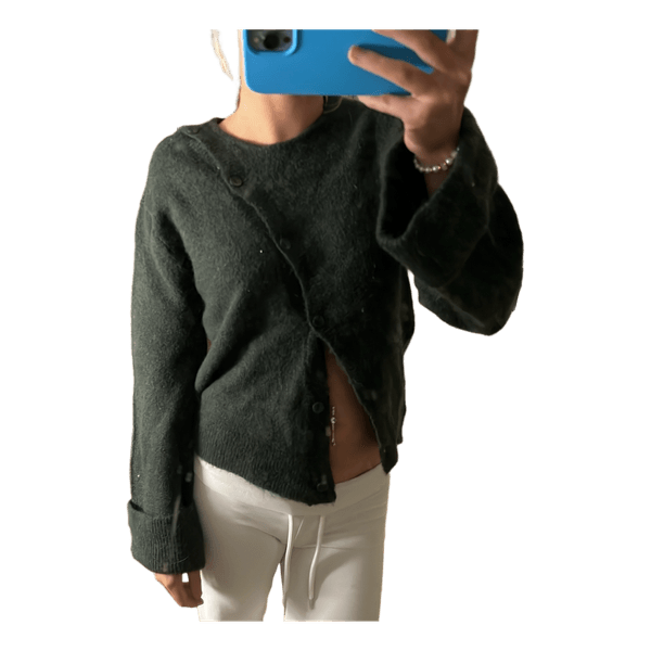 Mørkegrøn strikket cardigan