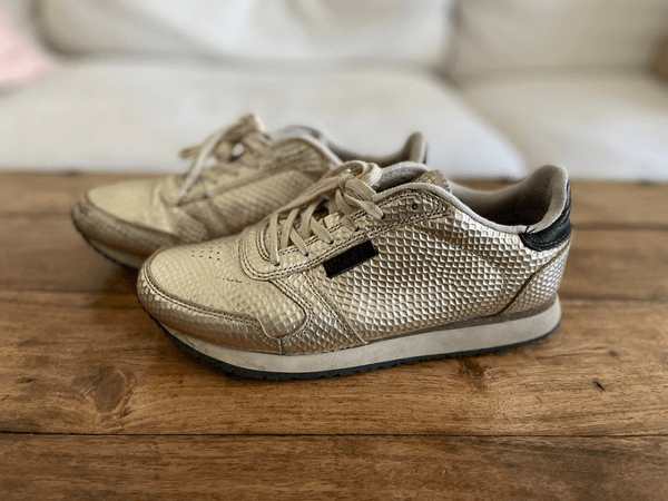 Gold Woden sneakers