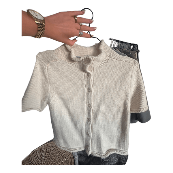 Hvid strikket cardigan